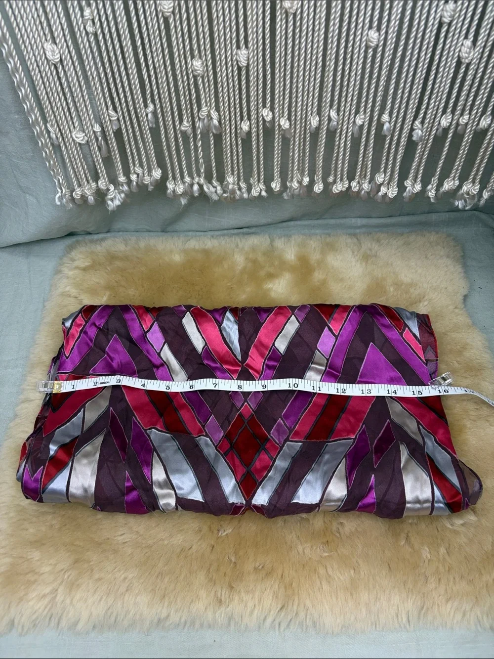 Vibrant Geometric Semi Sheer Burnout Scarf - Pink & Purple Palette